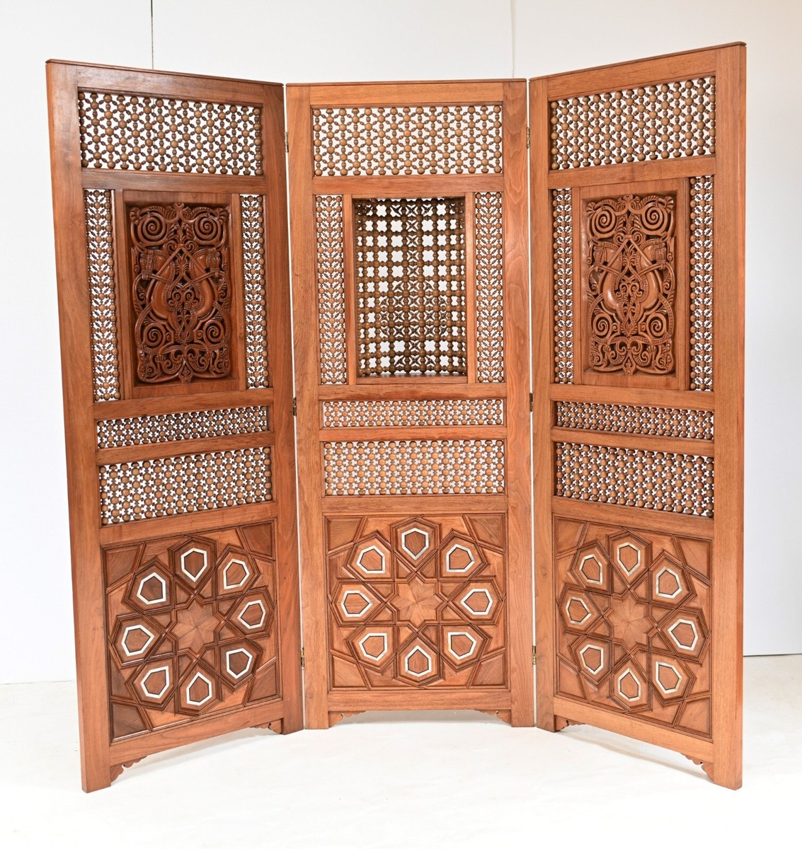 Damascan Inlay Screen Room Divider Arabic 1930s | eBay