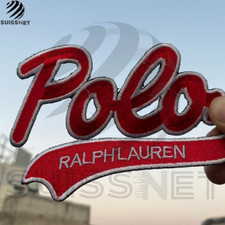 Polo Ralph Lauren Patch polo words Red Embroidered Patch 5" Iron On