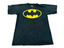 Batman Boy's T-Shirt XXL 18 Black Yellow Logo Short Sleeve Shirt