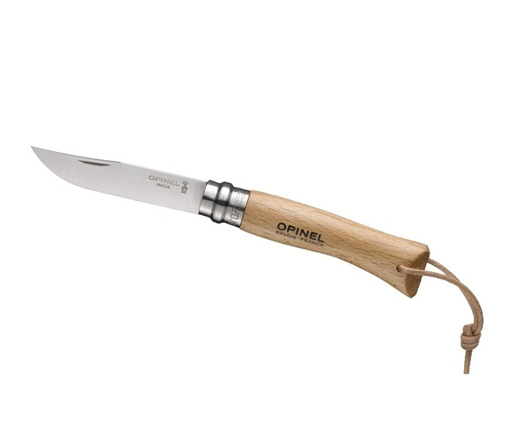 Hoja de Acero Inoxidable Mango de Cuero Opinel cuchillos plegables de colección