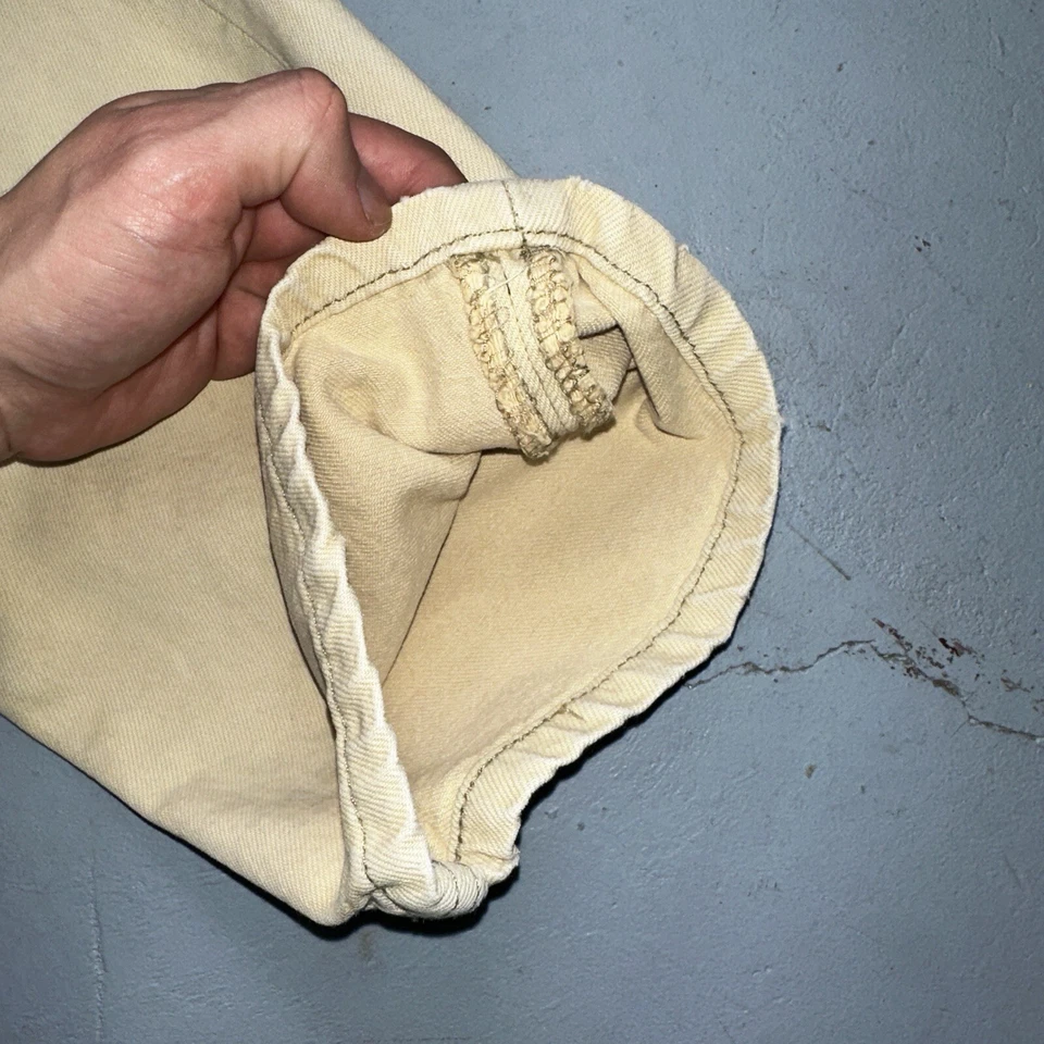 Levis 501 Vintage 90s USA XX Straight Leg Jeans Yellow Khaki 36x32 Act 34x31 - Image 4 of 4