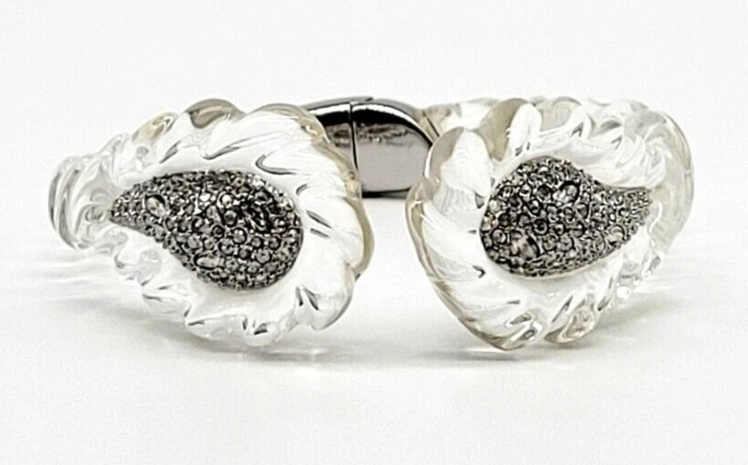 Alexis Bittar бриллиант Pave Swarovski кристалл пейсли на петлях манжеты с Lucite веревки