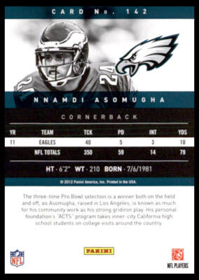 2012 Panini Prestige #142 Nnamdi Asomugha Philadelphia Eagles