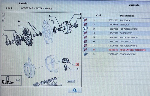 REGOLATORE TENSIONE ALTERNATORE ALFA ROMEO 75 ORIGINAL 9940343 701656 1197311090 - Foto 15 di 15