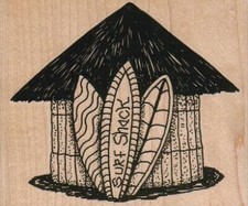 Surf Shack 4 1/4 x 3 1/2" Rubber Stamp, Ocean, Nautical, Beach