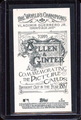 2023 Topps Allen & Ginter Vladimir Guerrero Jr. MINI NO NUMBER /50 Blue Jays - Picture 2 of 2