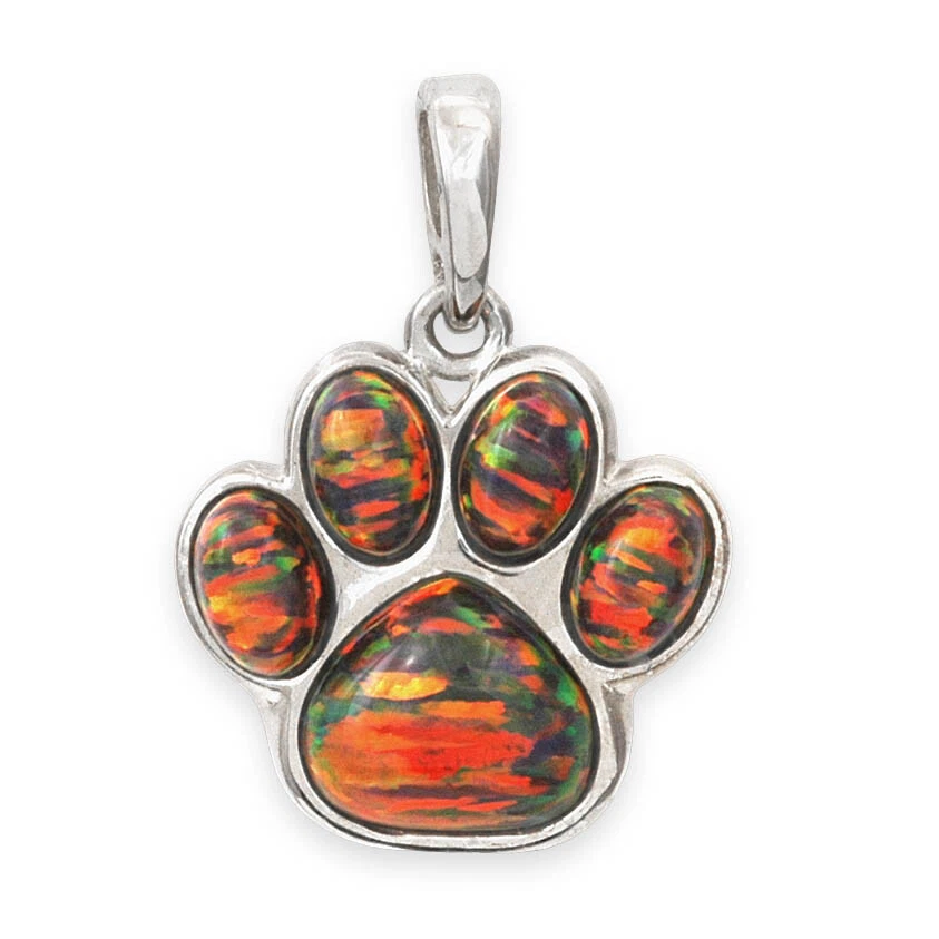 Opal paw 2025 print necklace