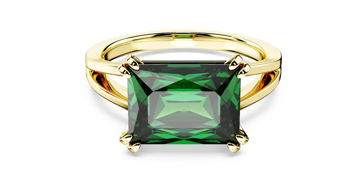 Anello swarovski pietra verde sale