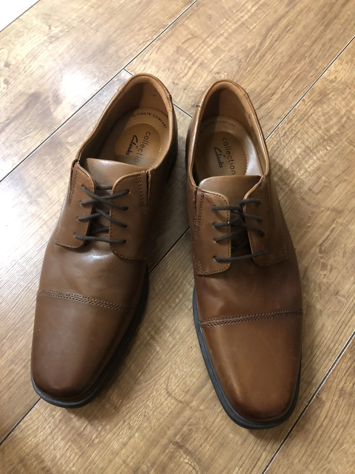 Abito formale Clarks uomo Tilden berretto pelle Ortholite Oxford Derby taglia 8 5 G ��