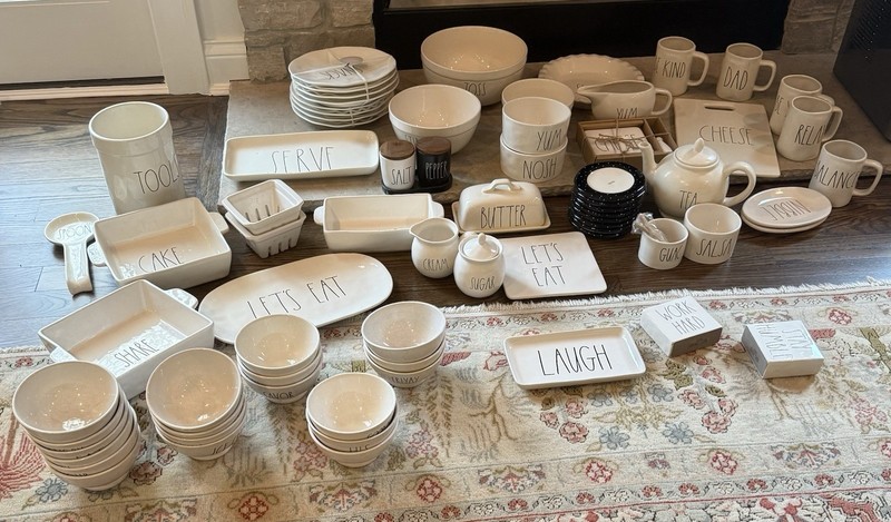 Rae Dunn Lot - Some Items NWT Teapot Plates Bowls 70. PCs 