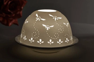 Dome Light Nr. 30010 Libellen - Teelichthalter Windlicht Dekoration Porzellan - Bild 1 von 4