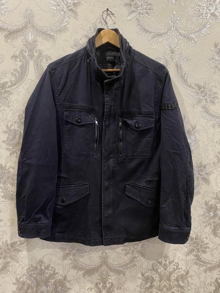 Men Diesel Jacket Black Cotton 42 / XL / 50