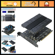4-Port NVMe PCIe Adapter Card with Heatsink for M.2 SSDs 2280/2260/2242/2230