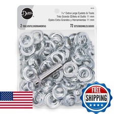Dritz 7/16" Extra-Large Eyelets Tools, Zinc, 72 Sets BK125