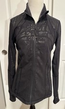 Lululemon Define Jacket Black Full Zip Slim Fit Running Workout Gym Motivational