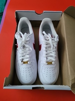 Nike Air Force 1 '07 Essential Sneakers, White/Gym Red, Size 9.5 