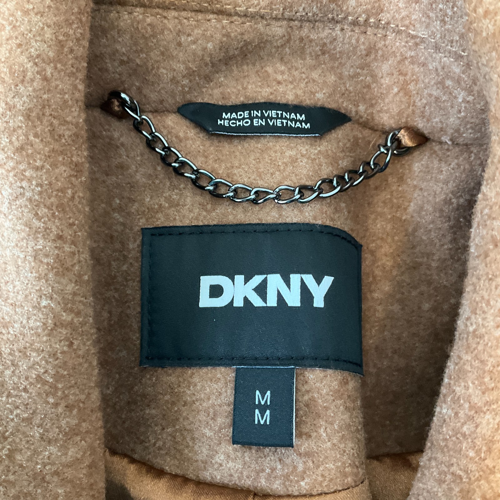 Dkny Trench Coat Womens Size M Brown Double Breasted Pockets Lined