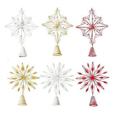 Metal Star Themed Christmas Tree Toppers Stylish Irregular Parties Decoration