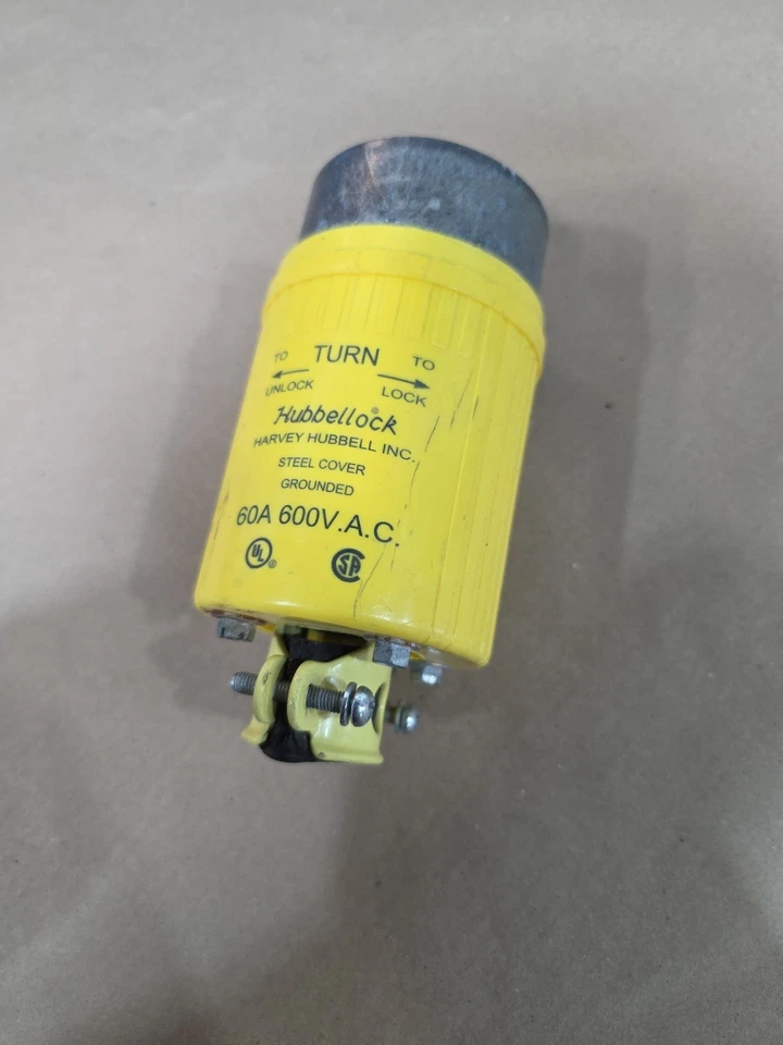 Hubbell HBL26419 60A 600V 3 Pole 4 Wire Power Plug - (works W/ Hbl26418) - Image 2 of 4
