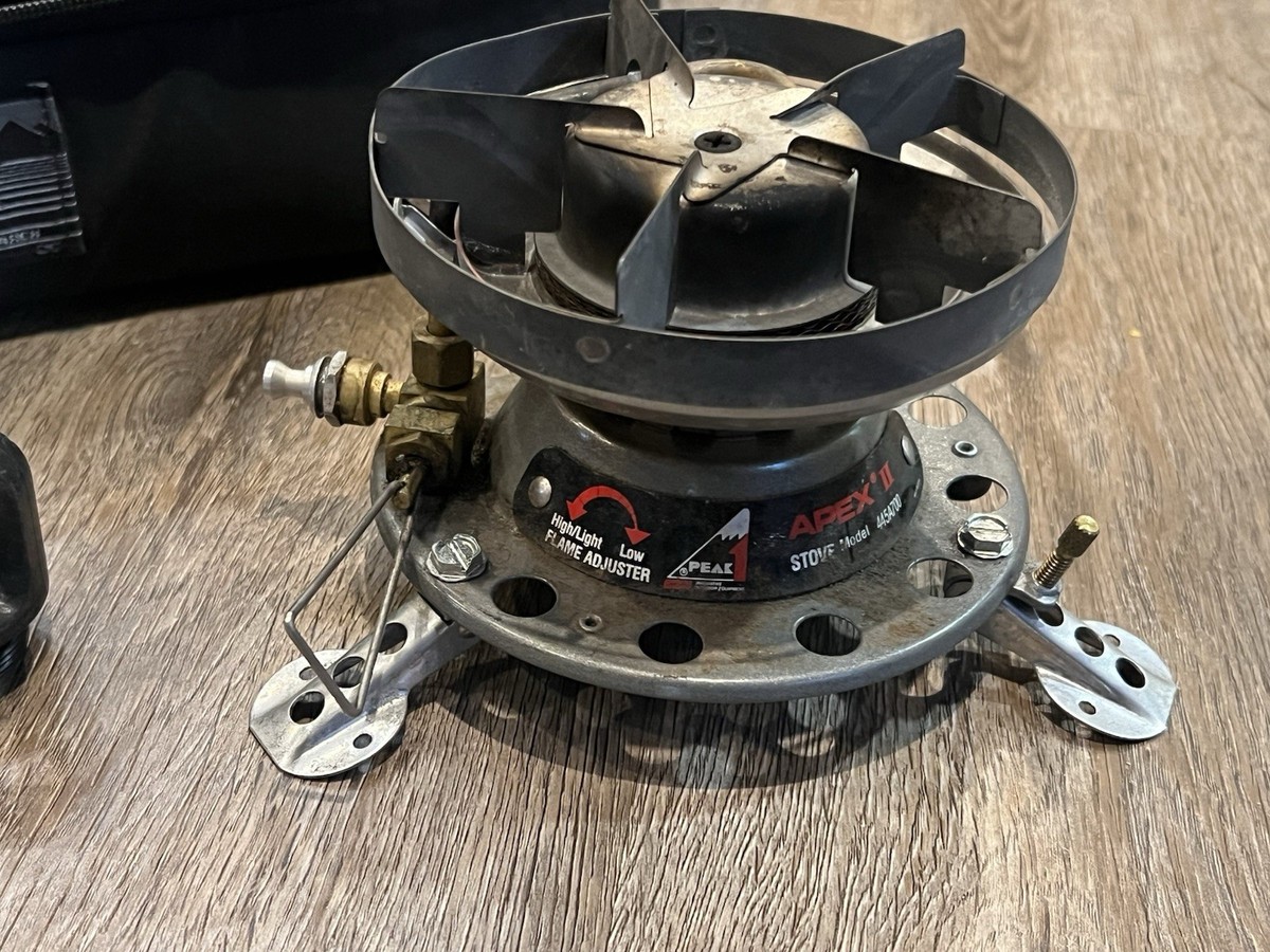 Camping Stove Peak 1 Apex II Model 445A700 with Bottle Bag Coleman