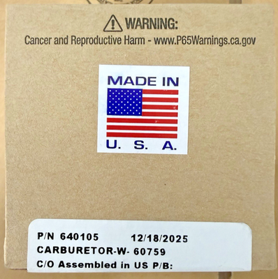 #ad #ad Genuine Tecumseh CARBURETOR Part# 640105 $52.99