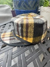 Neat Vintage 50’s Union Made Adult Wool Plaid Hunting Trapper Ear Flap Hat Cap