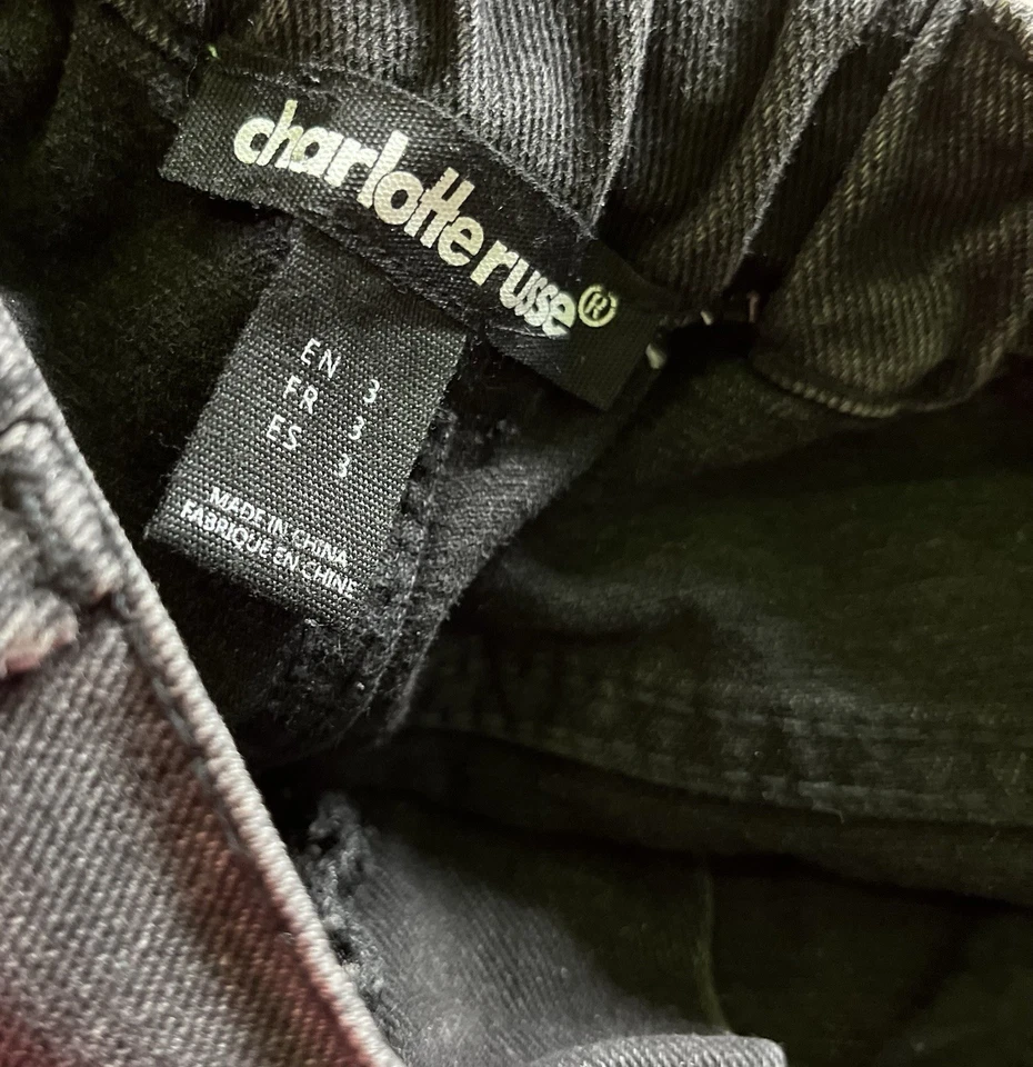 黑色 3 码高腰工装牛仔裤 — 第 3/3 张图片