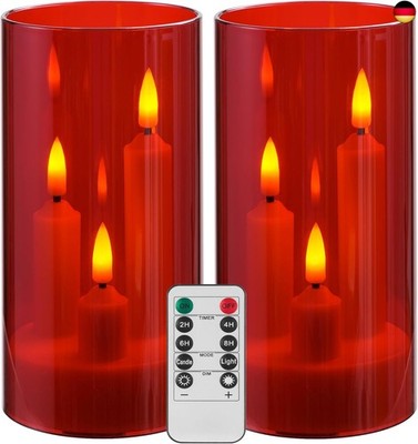 Da by Flammenlose Kerze, batteriebetriebene Kerze mit Fernbedienung und Timer,