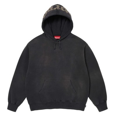 ✓Supreme SS26 Overdyed Studded Hooded Hoodie Size Medium Black