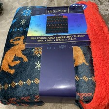 Harry Potter Winter Sherpa Lined Throw Blanket 50inx60 in New Christmas 