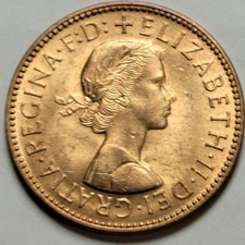 1959 Great Britain Coin 1/2 Half Penny- UK - UNC - 25.4MM - KM#896  GB86