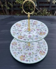 Minton Haddon Hall Two Tier Cake Stand. Bone China.