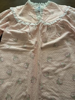 VTG Lanz Of Salzburg Ladies Long Flannel Eyelet Lace Trim Nightgown small USA