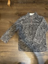 True Grit Men s Fuzzy 1/4 Zip-Up Long Sleeve Jacket Sweater Pullover Size Small