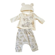 Disney Baby Unisex Gray Cream Preemie 3pc Set