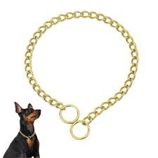 Gold Chain Choke Collar for Dogs, Dog Choker Collar Martingale XS Gold