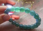 Video Certified Icy Green A JADE Jadeite Beads Bangle Circle Bracelet 712278 AS
