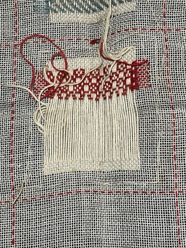 ANTIQUE Vintage DUTCH SILK ON LINEN DARNING MENDING SAMPLER NEEDLEWORK - Picture 6 of 10