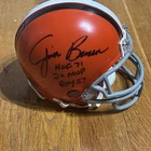 Jim Brown Signed Mini Helmet - COA - NFL Cleveland Browns “HOF 71” Inscription