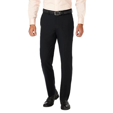 HAGGAR Mens Slim fit Casual Pants 30 / 30 Black Solid