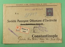 DR WHO 1916 HUNGARY REGISTERED WWI CENSORED TO TURKEY R19164