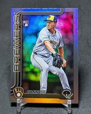 Connor Thomas Rainbow Foil Rookie RC 2025 Topps Update Series Card #US63 Brewers. rookie card picture