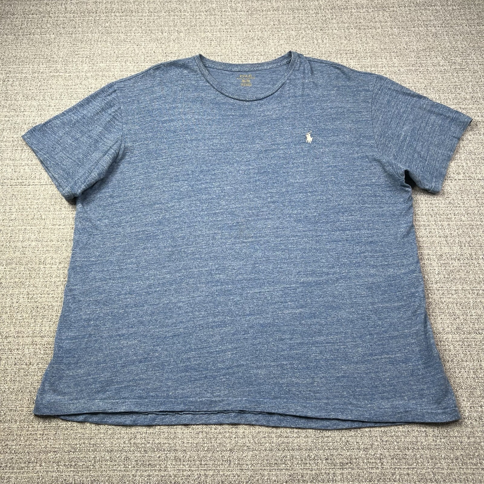 Polo Ralph Lauren camicia uomo XL blu bianco pony manica corta girocollo casual