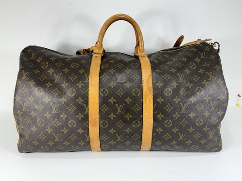 Louis Vuitton Keepall Bandoulière 55 LV Monogram Canvas Brown Duffle Travel Bag - Picture 4 of 24