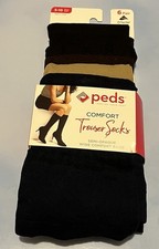 6 pair Peds Comfort trouser socks size 5-10 semi-opaque women s assorted colors