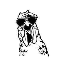 Peeking Chicken Vinyl Decal Sticker -Multiple Colors Sizes- FREE SHIPPING