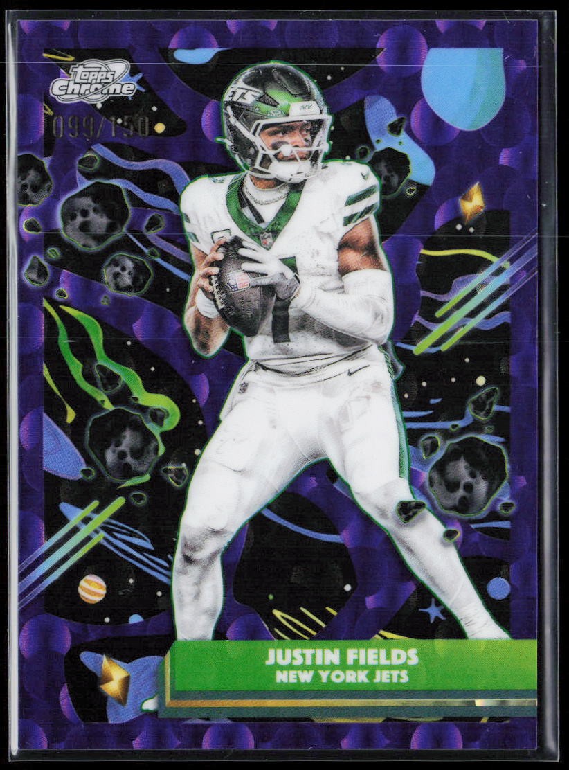 2025 Topps Chrome Cosmic #75 Justin Fields Purple Nebula Refractor #/150