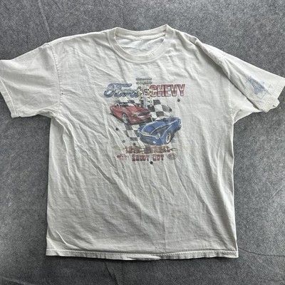 Vintage Ford vs Chevy Shirt Mens Large Drag Racing 10th Annual Shoot Out 00s