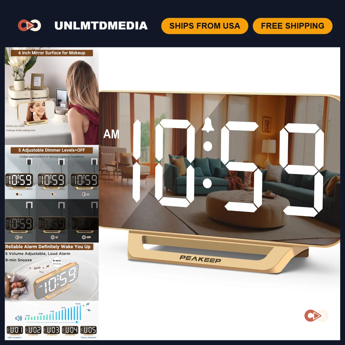 25+ Unbranded Analog & Digital Alarm Clocks & Clock Radios for