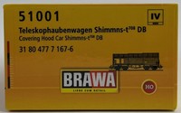 Brawa 51001 H0 Teleskophaubenwagen Shimmns-T708 167-6 Ep. IV DB